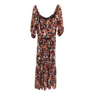 Premier Amour Maxi‎ Dress Floral Print Sheer Overlay Bohemian Size 16